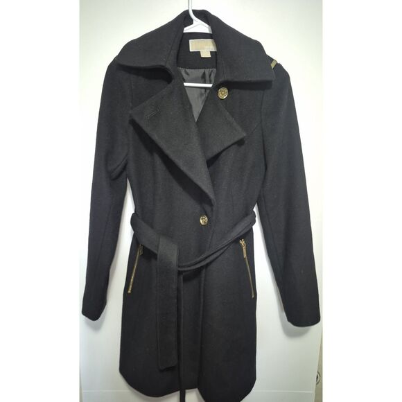 MICHAEL Michael Kors Blended Wool Jacket Coat Size XS Black - Picture 2 of 11